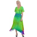 Pattern Colorful Abstract Cross Front Sharkbite Hem Maxi Dress View1