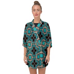 Seamless Wallpaper Pattern Half Sleeve Chiffon Kimono by Vaneshart