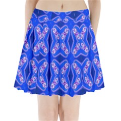 Seamless Fractal Blue Pleated Mini Skirt by Vaneshart