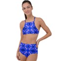 Seamless Fractal Blue High Waist Tankini Set View1