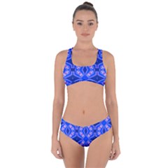 Seamless Fractal Blue Criss Cross Bikini Set by Vaneshart