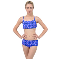 Seamless Fractal Blue Layered Top Bikini Set by Vaneshart