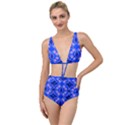 Seamless Fractal Blue Tied Up Two Piece Swimsuit View1