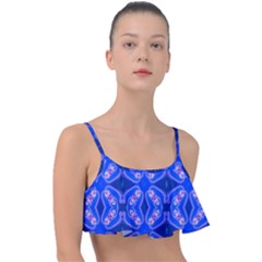 Seamless Fractal Blue Frill Bikini Top by Vaneshart