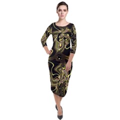 Seamless Seamless Tile Repeat Pattern Free Picture Quarter Sleeve Midi Velour Bodycon Dress by Vaneshart