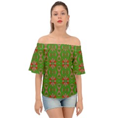 Seamless Wallpaper Digital Off Shoulder Short Sleeve Top