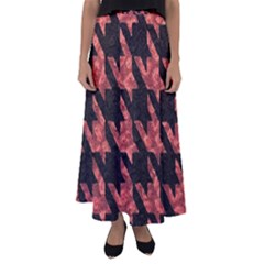 Fabric Pattern Dogstooth Flared Maxi Skirt by Vaneshart