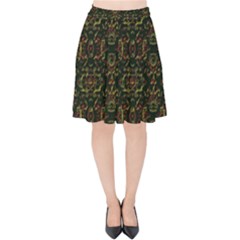 Seamless Pattern Background Velvet High Waist Skirt by Vaneshart