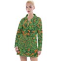 Carnations Flowers Seamless Women s Long Sleeve Casual Dress View1