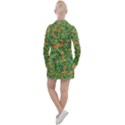 Carnations Flowers Seamless Women s Long Sleeve Casual Dress View2