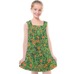 Carnations Flowers Seamless Kids  Cross Back Dress