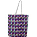 Thursday Pattern  Blue Full Print Rope Handle Tote (Large) View1