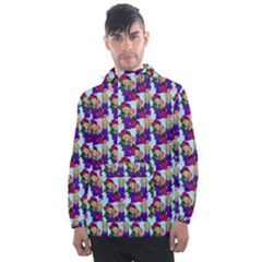 Thursday Pattern  Blue Men s Front Pocket Pullover Windbreaker