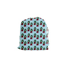 Girl With Green Hair Pattern Drawstring Pouch (small) by snowwhitegirl