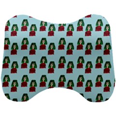 Girl With Green Hair Pattern Head Support Cushion by snowwhitegirl