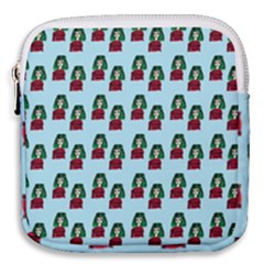 Girl With Green Hair Pattern Mini Square Pouch by snowwhitegirl