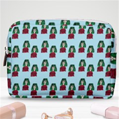 Girl With Green Hair Pattern Make Up Pouch (medium) by snowwhitegirl