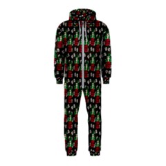 Girl With Green Hair Pattern Brown Floral Hooded Jumpsuit (kids)