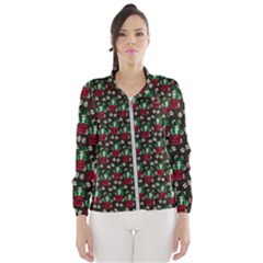 Girl With Green Hair Pattern Brown Floral Women s Windbreaker by snowwhitegirl