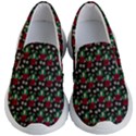 Girl With Green Hair Pattern Brown Floral Kids  Lightweight Slip Ons View1