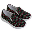 Girl With Green Hair Pattern Brown Floral Kids  Lightweight Slip Ons View3