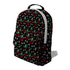 Girl With Green Hair Pattern Brown Floral Flap Pocket Backpack (large) by snowwhitegirl