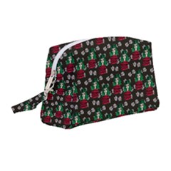 Girl With Green Hair Pattern Brown Floral Wristlet Pouch Bag (medium) by snowwhitegirl