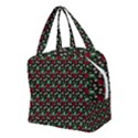 Girl With Green Hair Pattern Brown Floral Boxy Hand Bag View2