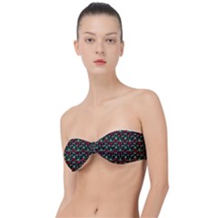 Girl With Green Hair Pattern Brown Floral Classic Bandeau Bikini Top 