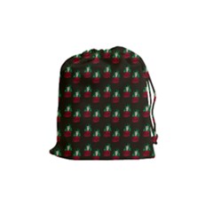 Girl With Green Hair Pattern Brown Drawstring Pouch (medium) by snowwhitegirl