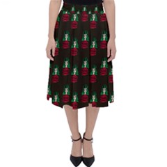 Girl With Green Hair Pattern Brown Classic Midi Skirt by snowwhitegirl