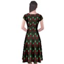 Girl With Green Hair Pattern Brown Cap Sleeve Wrap Front Dress View2