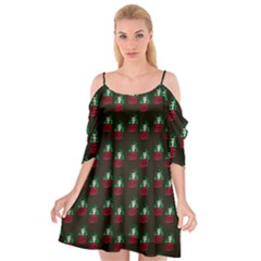 Girl With Green Hair Pattern Brown Cutout Spaghetti Strap Chiffon Dress by snowwhitegirl