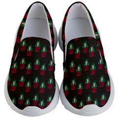 Girl With Green Hair Pattern Brown Kids  Lightweight Slip Ons by snowwhitegirl