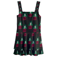 Girl With Green Hair Pattern Brown Kids  Layered Skirt Swimsuit by snowwhitegirl