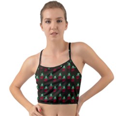 Girl With Green Hair Pattern Brown Mini Tank Bikini Top by snowwhitegirl