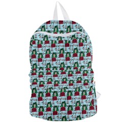 Girl With Green Hair Pattern Blue Floral Foldable Lightweight Backpack by snowwhitegirl