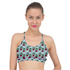 Girl With Green Hair Pattern Blue Floral Basic Training Sports Bra by snowwhitegirl