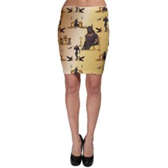 Anubis The Egyptian God Pattern Bodycon Skirt