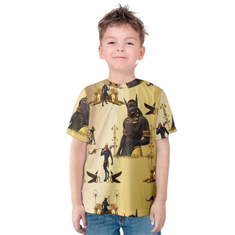 Anubis The Egyptian God Pattern Kids  Cotton Tee by FantasyWorld7