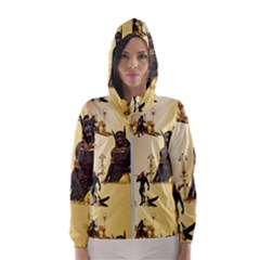 Anubis The Egyptian God Pattern Women s Hooded Windbreaker by FantasyWorld7