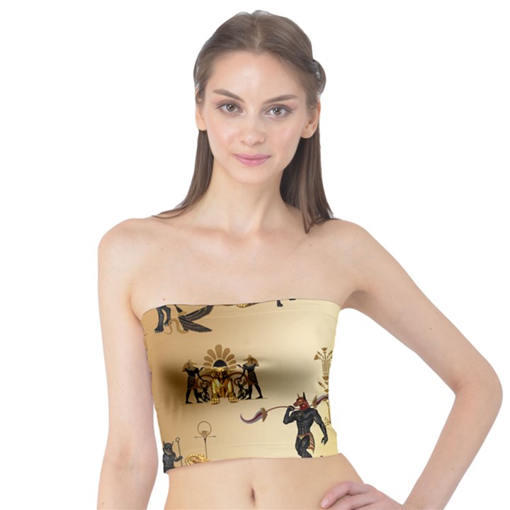 Anubis The Egyptian God Pattern Tube Top