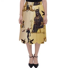 Anubis The Egyptian God Pattern Classic Midi Skirt by FantasyWorld7