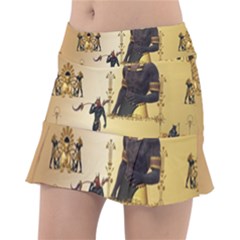 Anubis The Egyptian God Pattern Tennis Skirt by FantasyWorld7