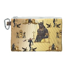 Anubis The Egyptian God Pattern Canvas Cosmetic Bag (large) by FantasyWorld7