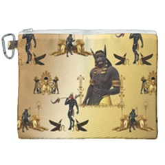 Anubis The Egyptian God Pattern Canvas Cosmetic Bag (xxl) by FantasyWorld7