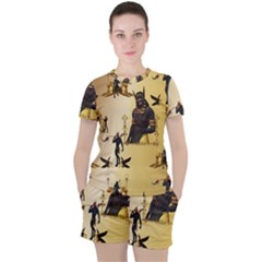 Anubis The Egyptian God Pattern Women s Tee And Shorts Set