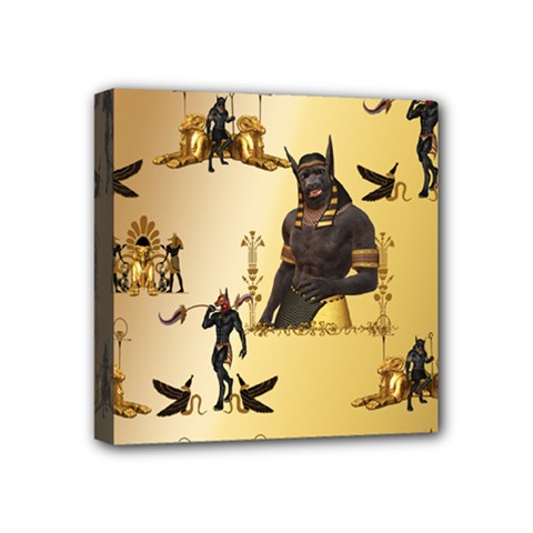 Anubis The Egyptian God Pattern Mini Canvas 4  X 4  (stretched) by FantasyWorld7