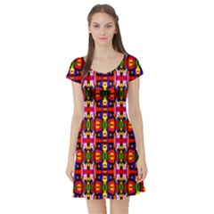 Abstract 40 Short Sleeve Skater Dress