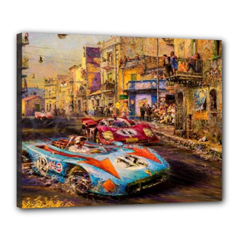 Racing Canvas 20  X 16  (stretched) by ArtworkByPatrick